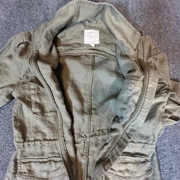Avec Les Filles Military Army‎ Style Linen Jacket Olive Green Women's Size S - Picture 4 of 9